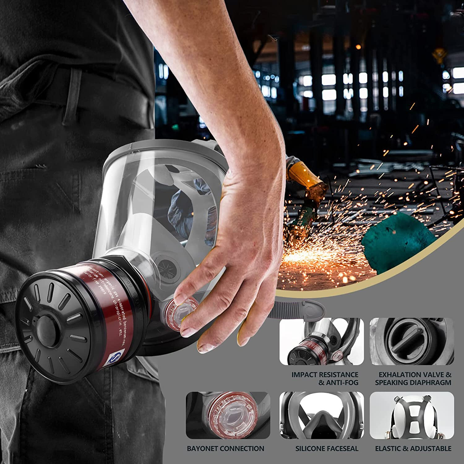 Gas Masks Survival Nuclear and Chemical Mask with 40Mm Activated Carbon