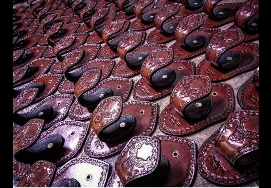 Leather Gun Rack Wall Mount. Buck Head Design. Price Includes 2.