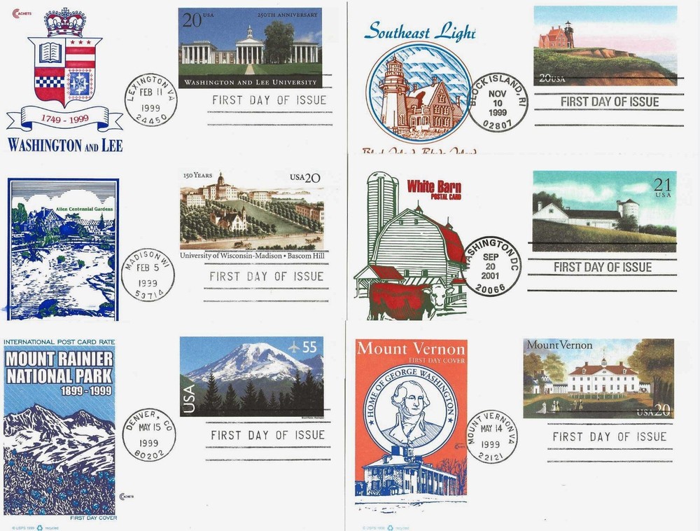 11 Diff Cover Craft Cachet First Day Postal Cards M6304