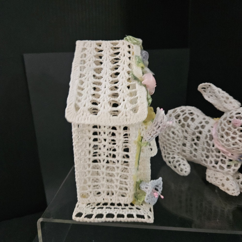 Crochet Easter Bunny & Spring Cottage House 7"