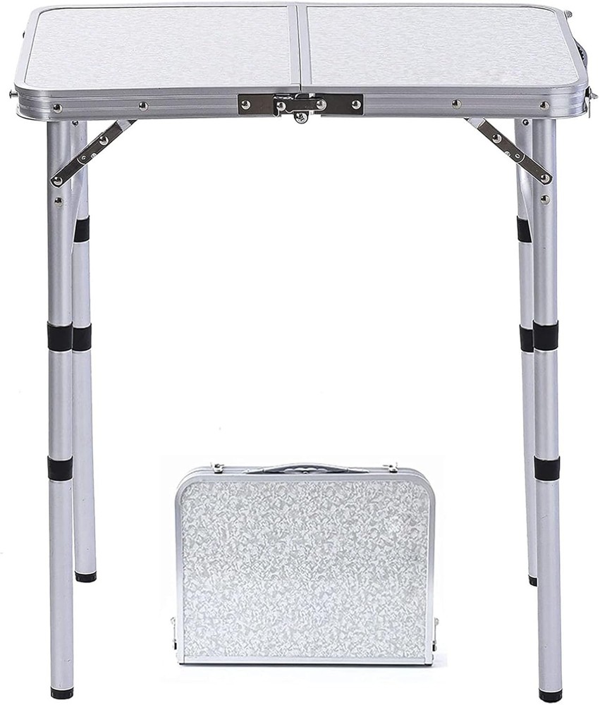 Small Folding Table Portable 24''Lx16''W Camping Table W/ Adjustable Height