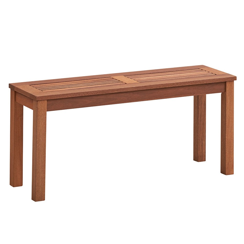 Patio 2 PCS Backless Bench 2-Seater Outdoor Dining Bench Solid Wood Backyard