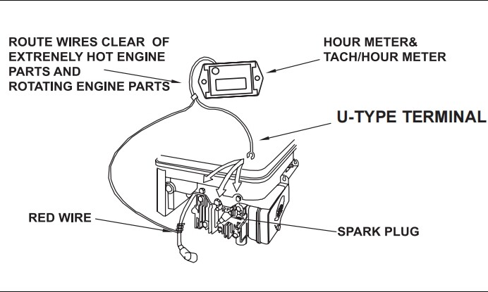 Gas Engine Digital Tachometer/Hour Meter with Adjustable Resettable Job Timer