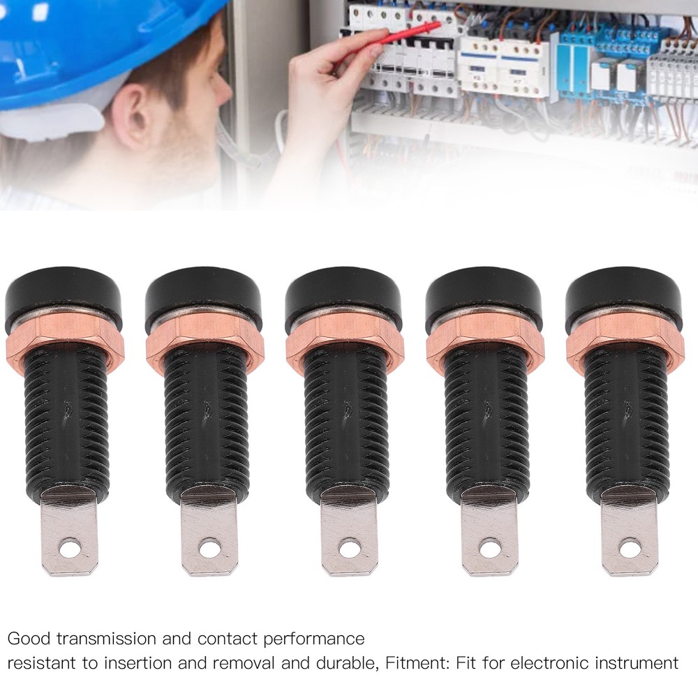 10pcs 4mm Banana Socket Mount Binding Post Connector Adapter Panel Black US