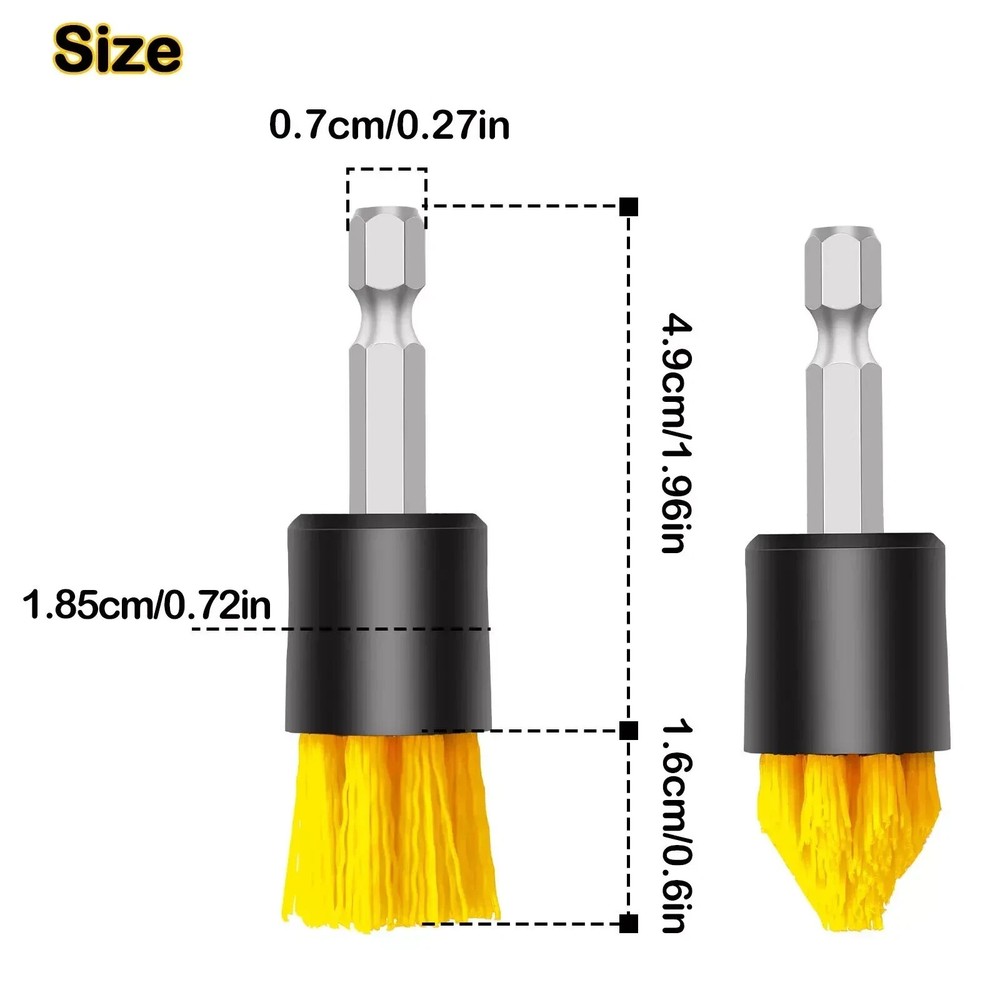 6 Pack Drill Brush Attachment Scrubber Brushes Set Kit with Adapter