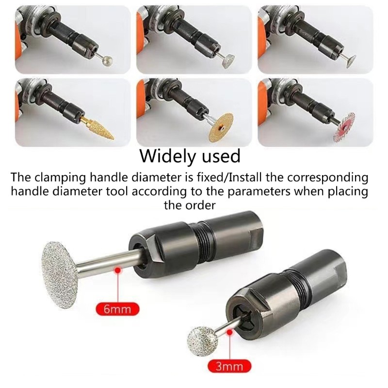Angled Grinder Conversion Kit Featuring 3mm and 6mm Collets for 5/8-11 Threaded