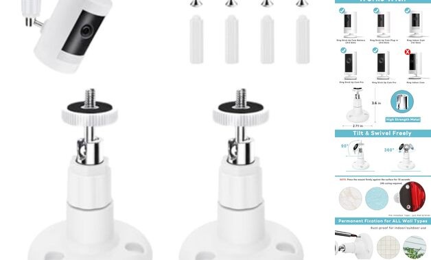 2 Pack Ring Camera Mount Bracket for Ring Stick Up Cam, Ring Outdoor Cam White