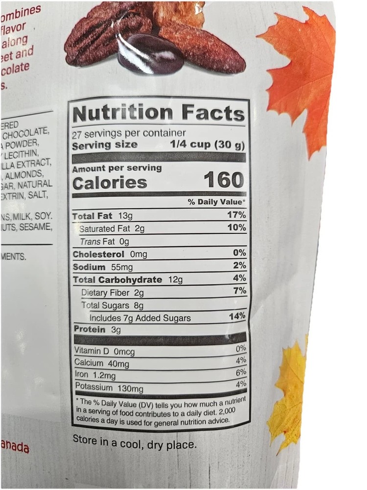 Basse Maple Nut Mix 28.2 Oz Dark Chocolate Cranberries, Almonds, Walnuts, Pecans