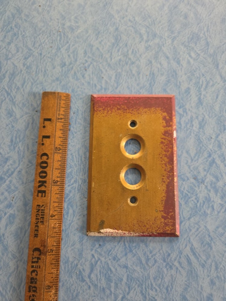 Antique Push Button Electric Switch Cover Brass Electrical Victorian Old Single