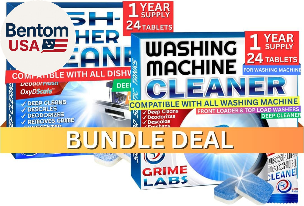 Washing Machine & Dishwasher Cleaner Tablets Bundle – 12-Month Supply | Deep Cle