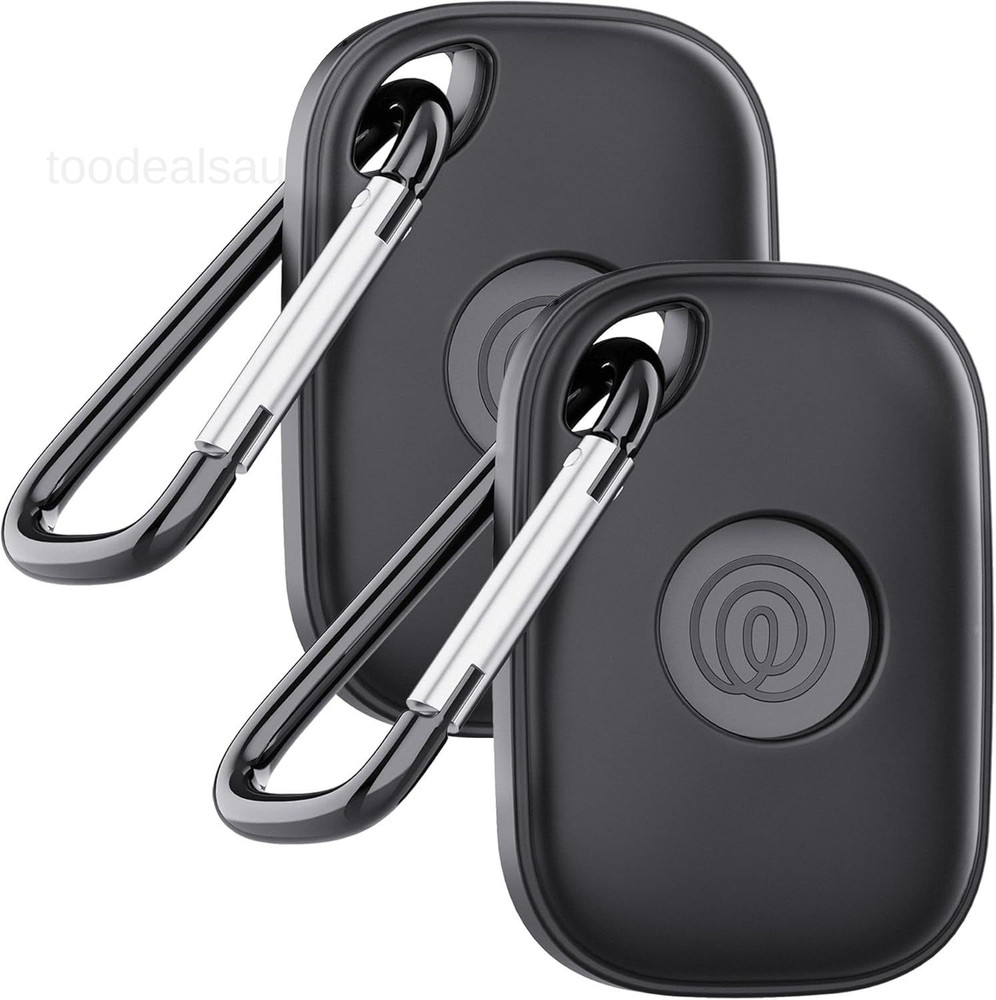DDJ for Tile Life360 Pro (2024) Bluetooth Tracker Case Keychain 2-Pack, Black