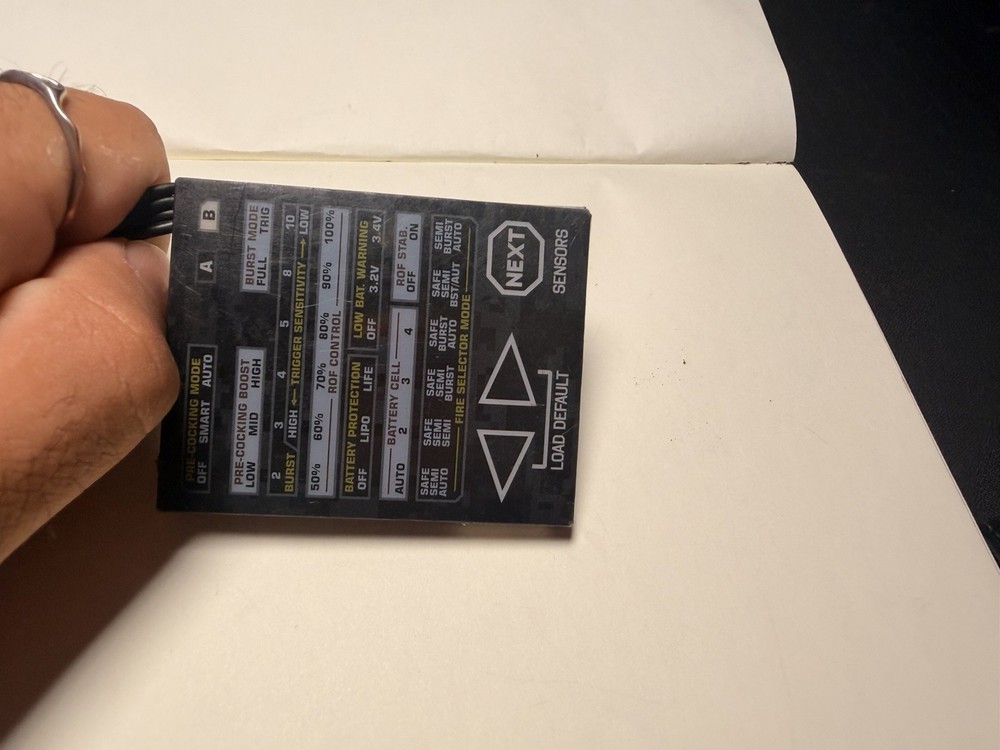 GATE TITAN Advanced Airsoft AEG MOSFET Control System Programming Card