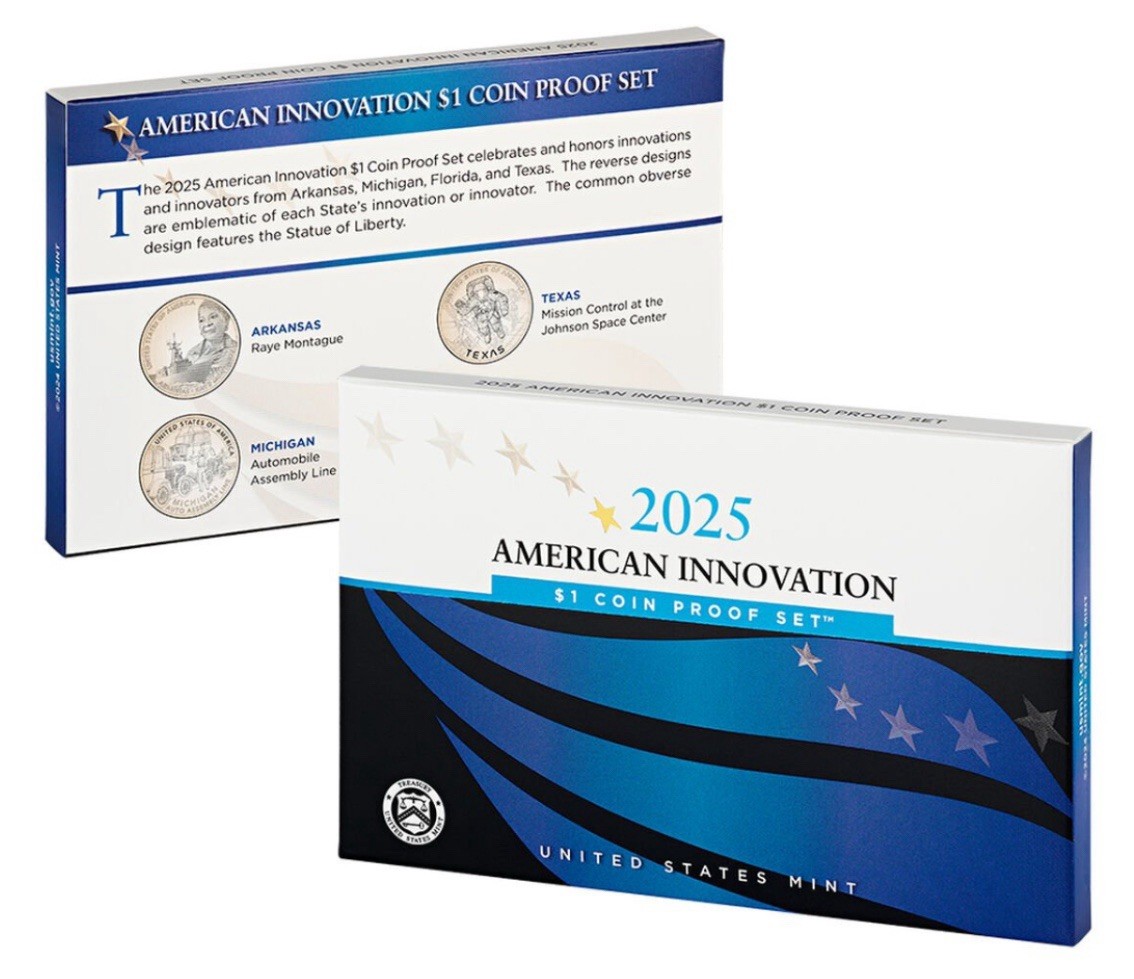 United States 2025-S American Innovation $1 Coin Proof Set Of 4 Coins. #C1666