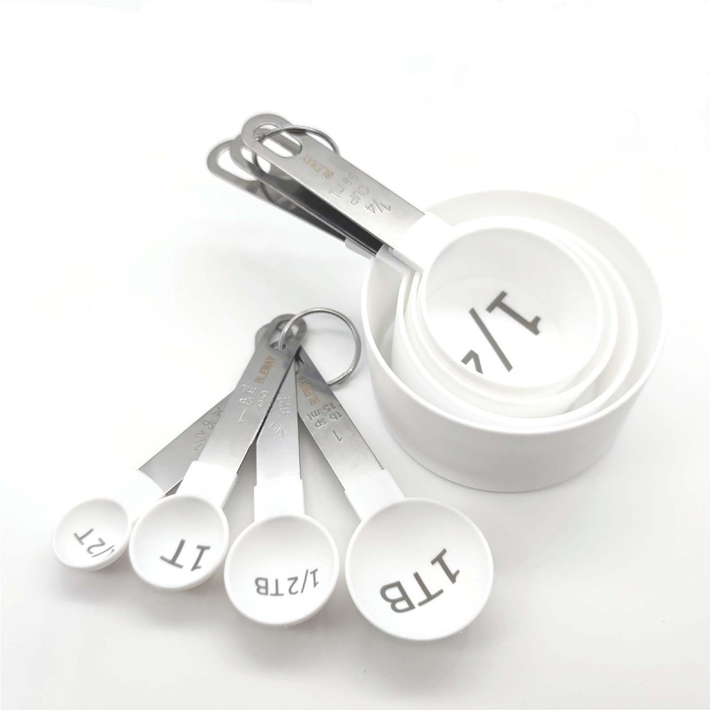 BLEWAY Easy to Read Measuring Cups Spoons Set for Visually Impaired, Stackab...