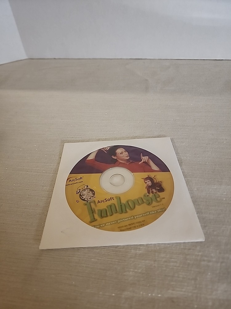 2000 ArcSoft Funhouse PC CD print faces on objects, create own greeting card