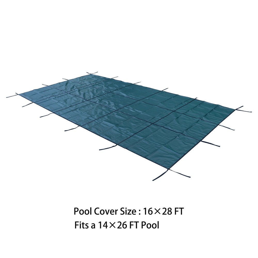 Inground Pool Cover Safety Fits Rectangle Swimming Pool Mesh Solid Pool Cover