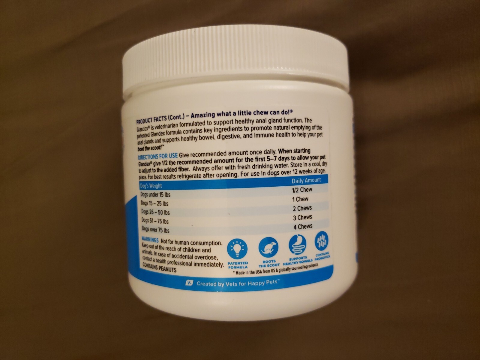 Glandex GSC60-44980 Peanut Butter Soft Chews for Dogs - 60 Count