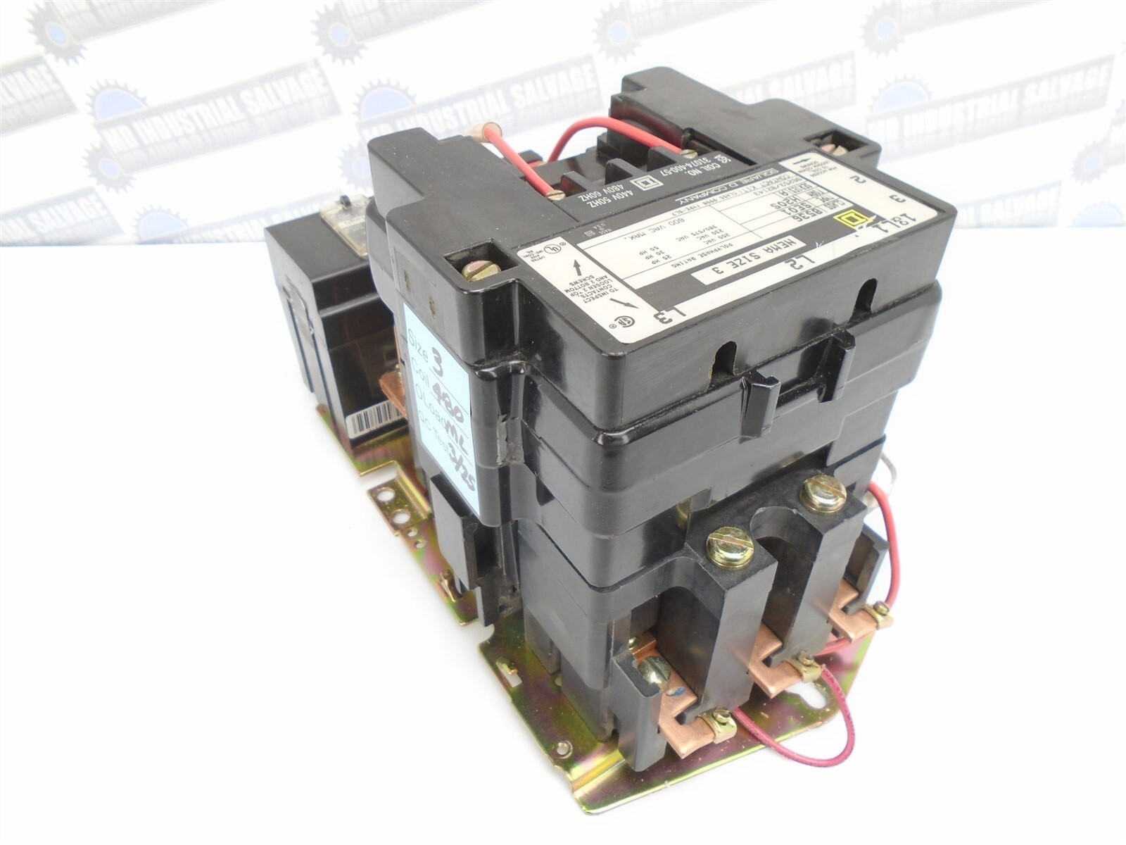 SQUARE-D 8536SEO1H20S SZ 3 MOTOR STARTER LOGIC 25-50HP Coil 480V 90A 600V TESTED