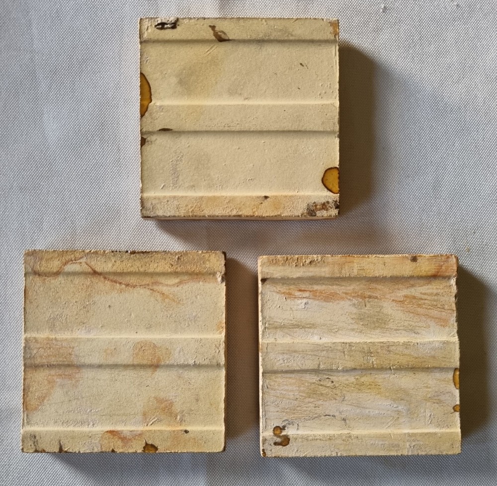 Three Arts & Crafts Tiles. 3"x3"