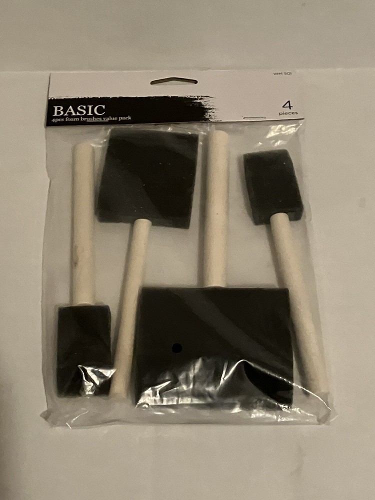 2- Art Brush Set, 4pcs Foam Brushes Set