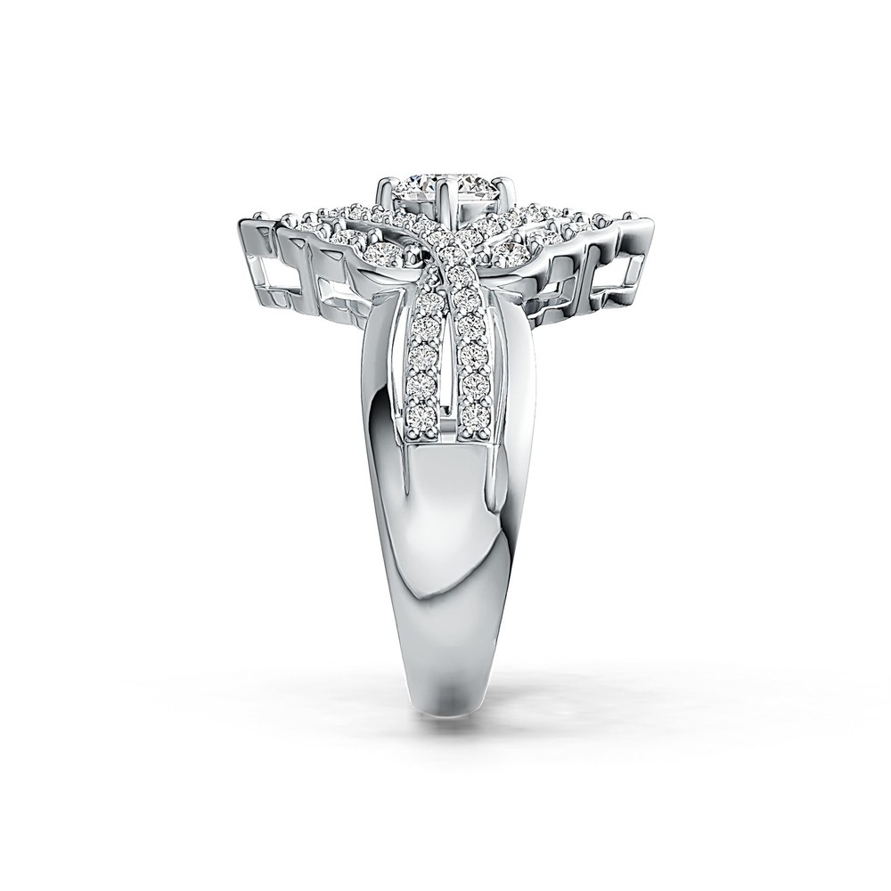 Sterling Silver Semi Mount Ring Setting Round RD 5x5mm with White Topaz