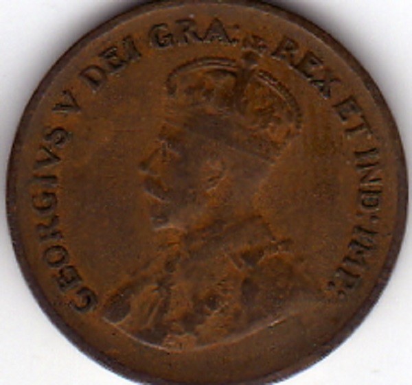 1936 Canada Small Cent Coin. Penny 1 cent