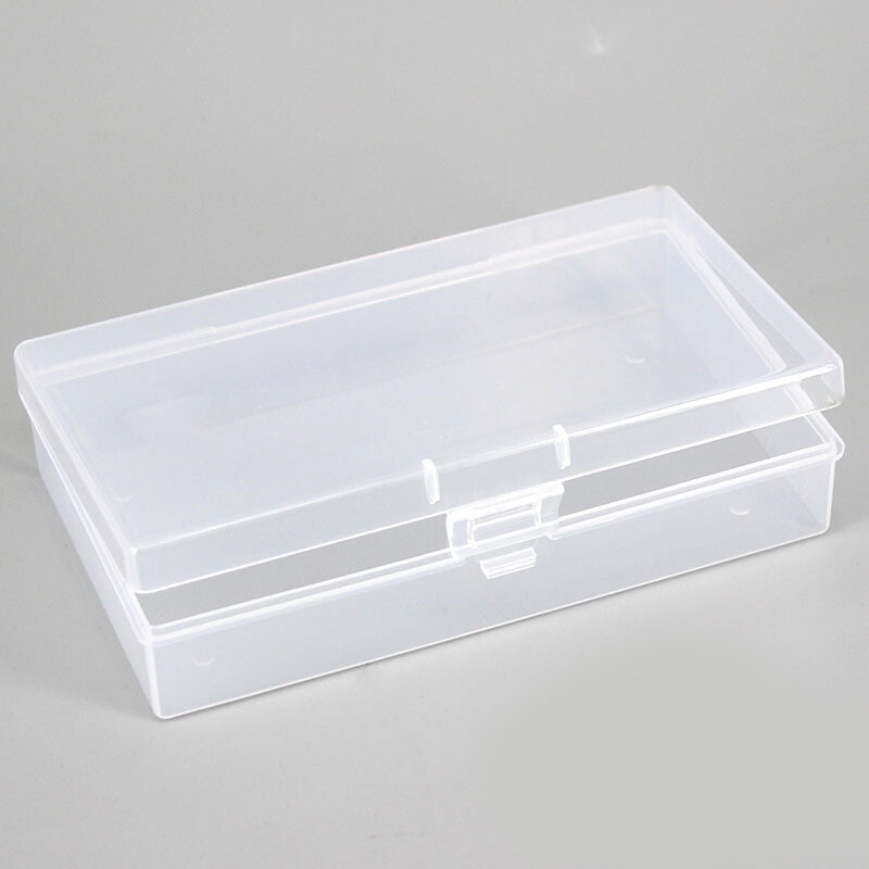 Rectangle Clear Plastic Small Box Hook Jewelry Earplugs Container Storage Case﹜❥
