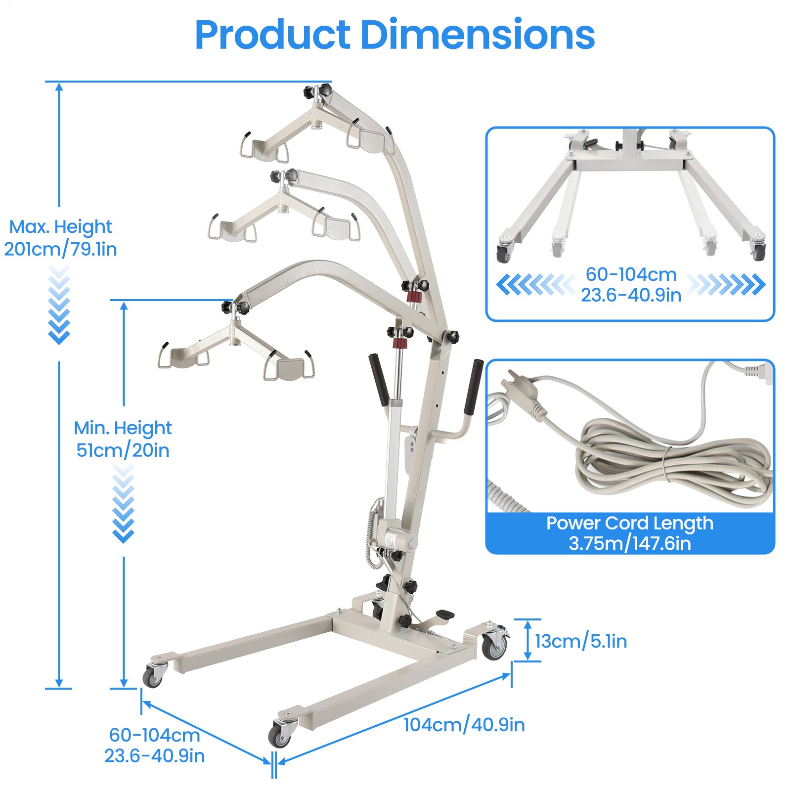 Upgrade Electric Patient Lift Electric Patient Transfer Lift For Home Use 510LBS