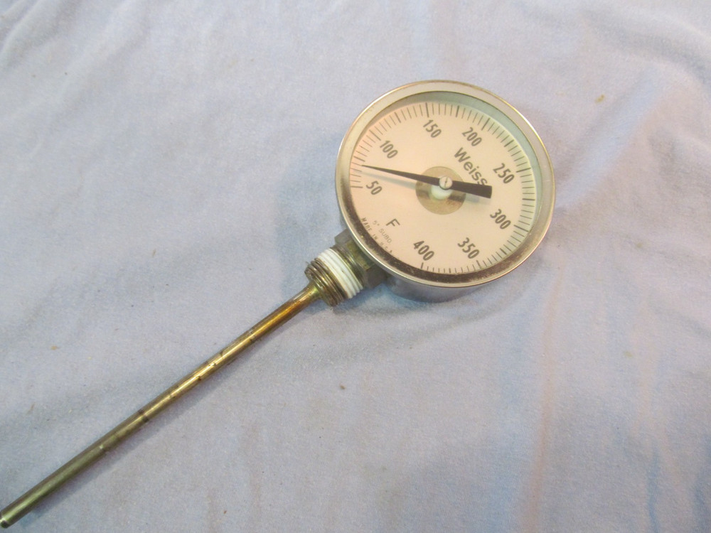 WEISS INSTRUMENT BIMETAL THERMOMETER 3" DIAL 3/4" THREAD 50-400°