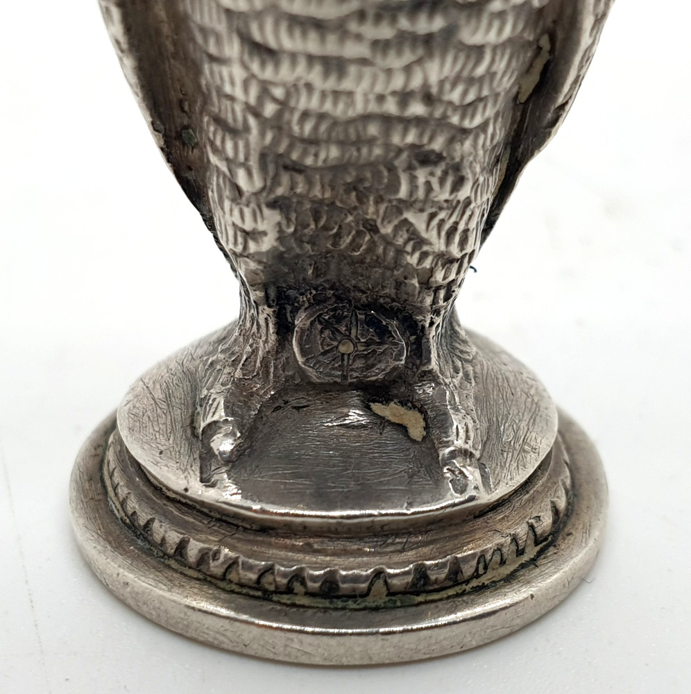 Spanish 915 Solid Silver Owl Wax Seal Stamp Not Engraved