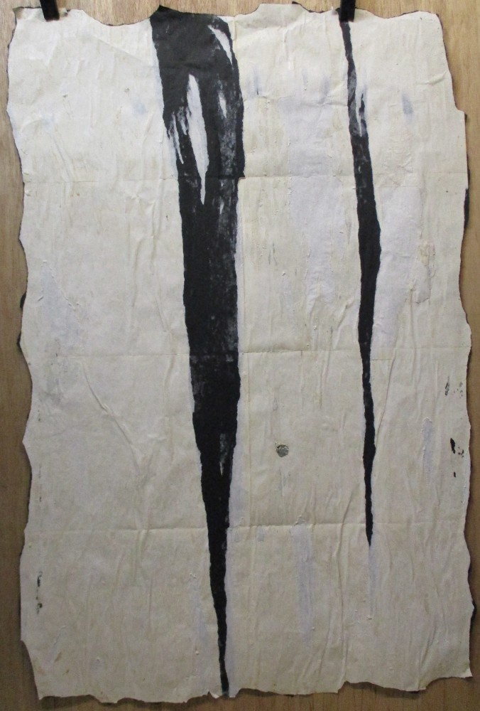 SUBWAY DRAWING chalk on black paper NYC wolfguy dog Graffiti 80s - KEITH HARING