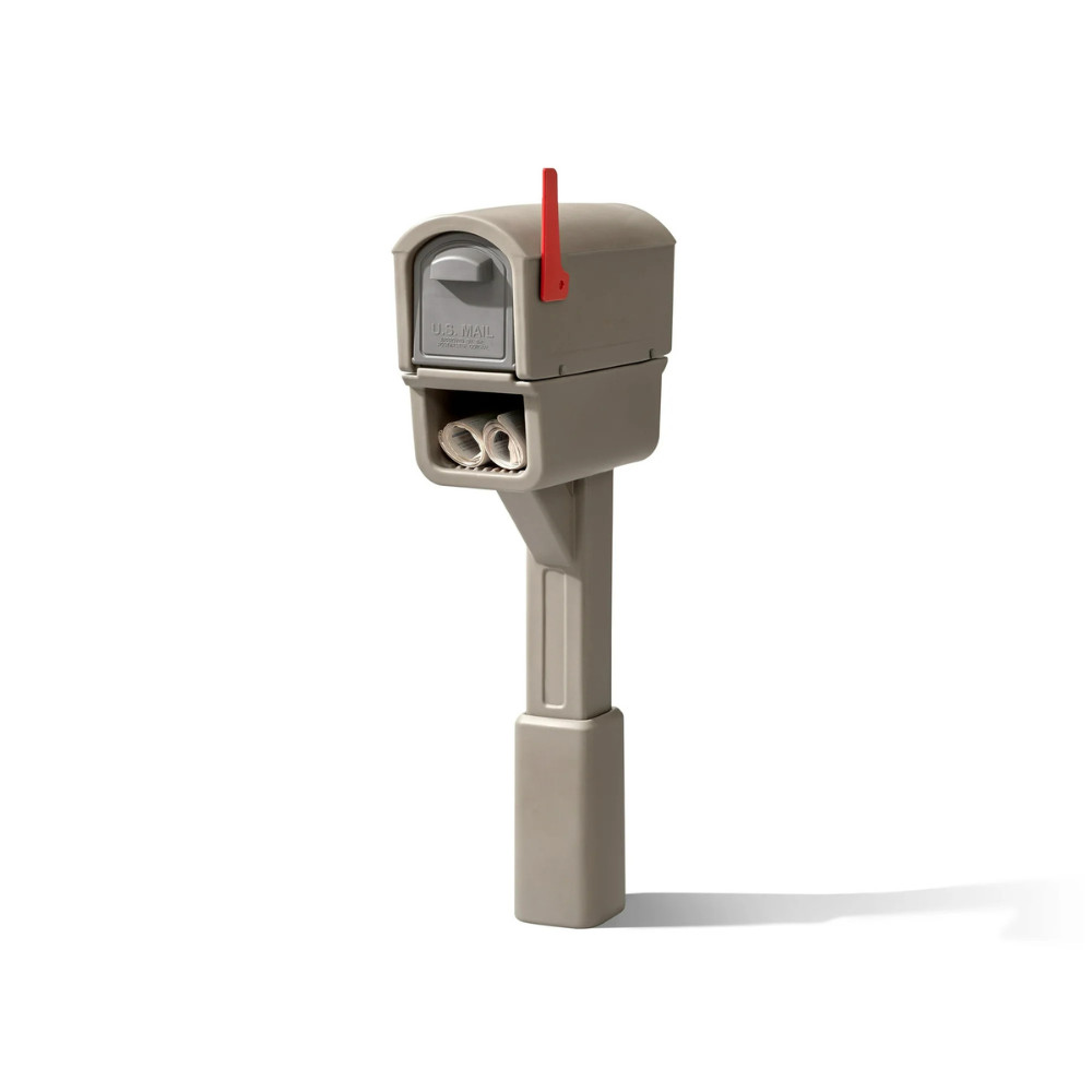Step2 MailMaster Express Plus Mailbox, Mocha Brown, Durable Plastic, Post Mount