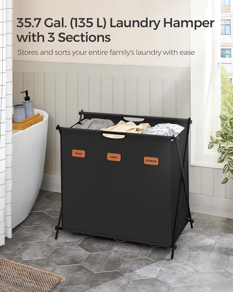 Foldable X-Frame Clothing Organizer with Customizable Labels