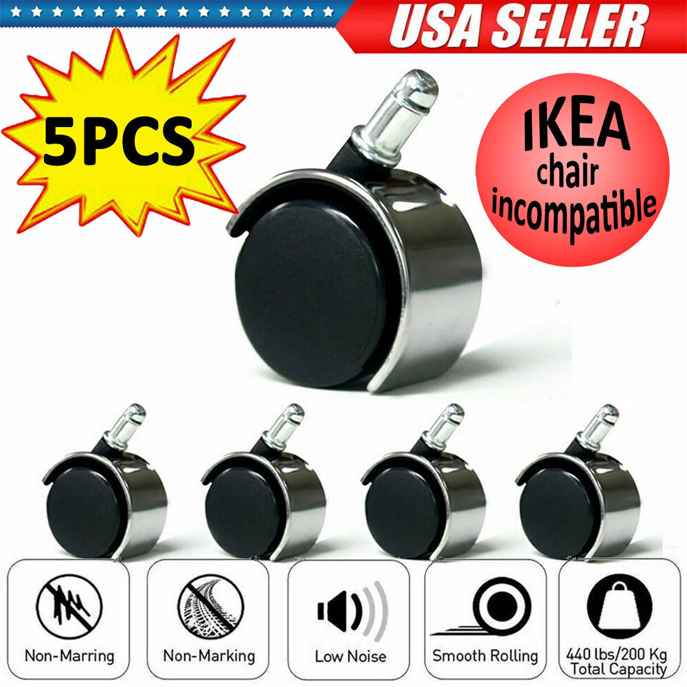 5PCS Office Chair Caster Swivel Wheels Replacement Heavy Duty 2 inch