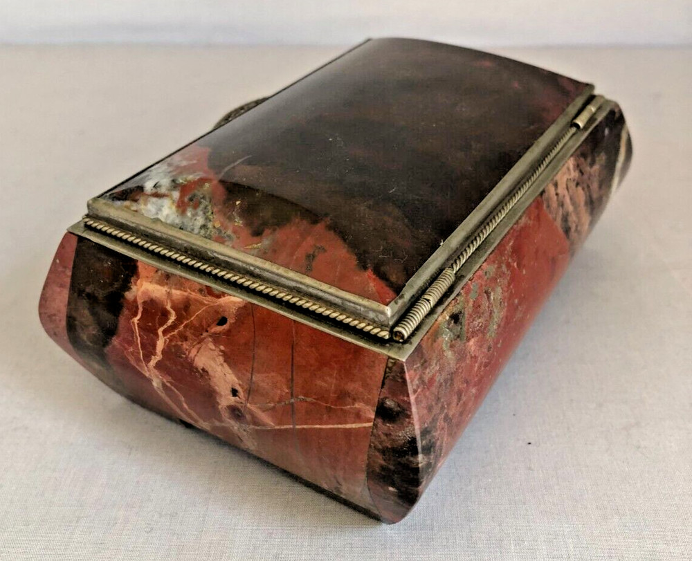 Vintage Russian Hinged Jasper Stone Box