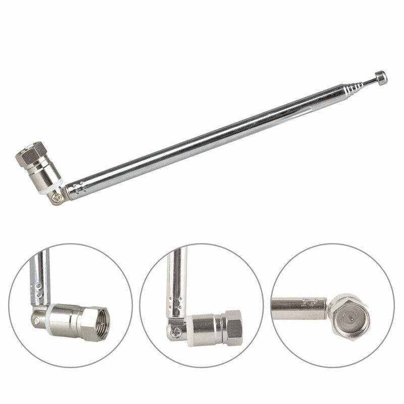 F Type Telescopic Aerial Antenna 75 Ohm with TV / 3.5 Adapter Bose Wave Radio FM