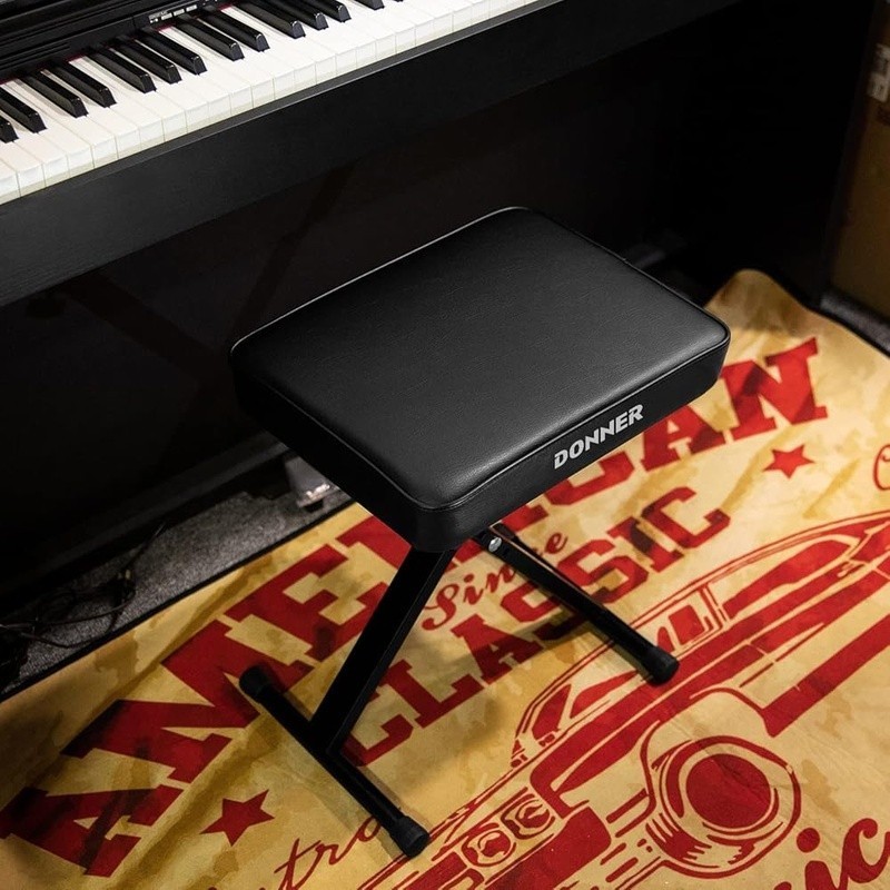 Adjustable Collapsible Keyboard Bench Non-Skid Comfortable Seat Piano Practice