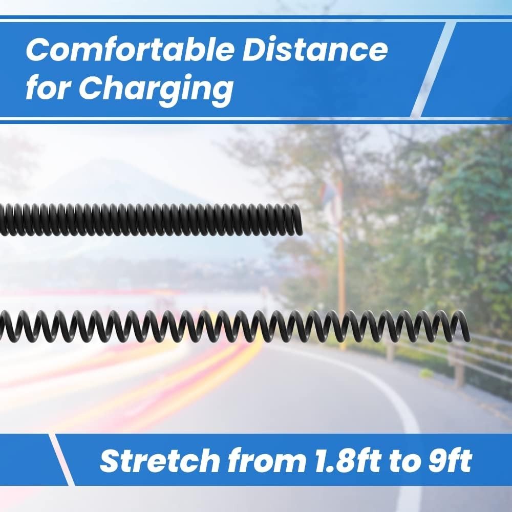 Compact Radar Detector Power Cord - Cigarette Lighter Adapter with Elastic Cable