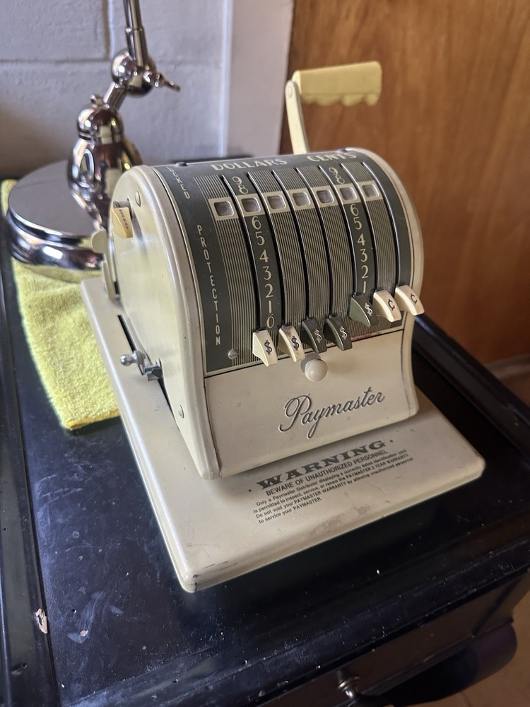 Paymaster Series S-1000 Check Writer with Key- Untested