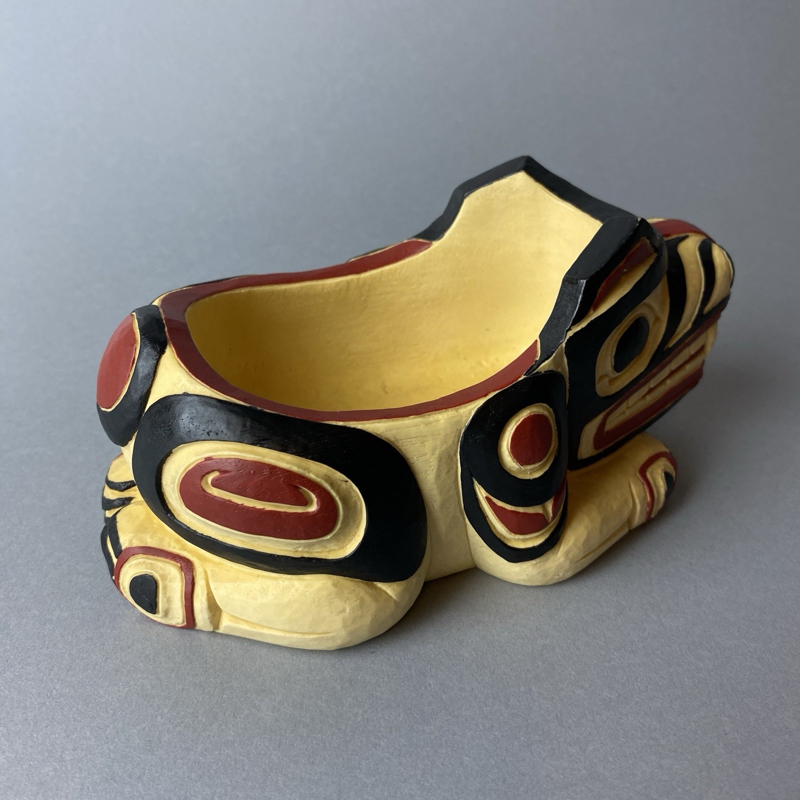 Potlatch Bowl Bear BOMA Hand Painted Art Northwest Coast First Nations Canada