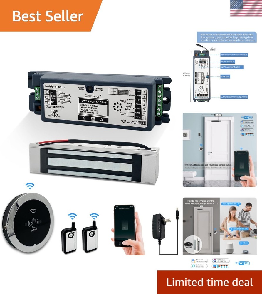 WiFi Magnetic Door Lock System Kit Wireless Remote App Touchless Control