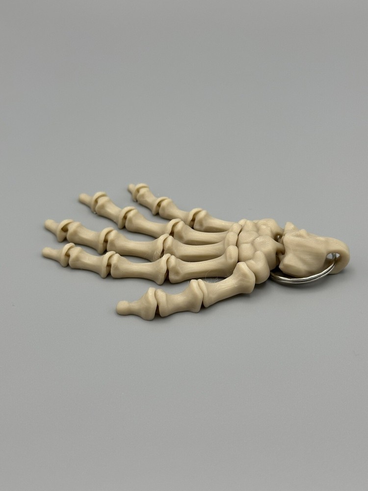 Flexi Skeleton Hand Keychain Charm Keyring Zipper