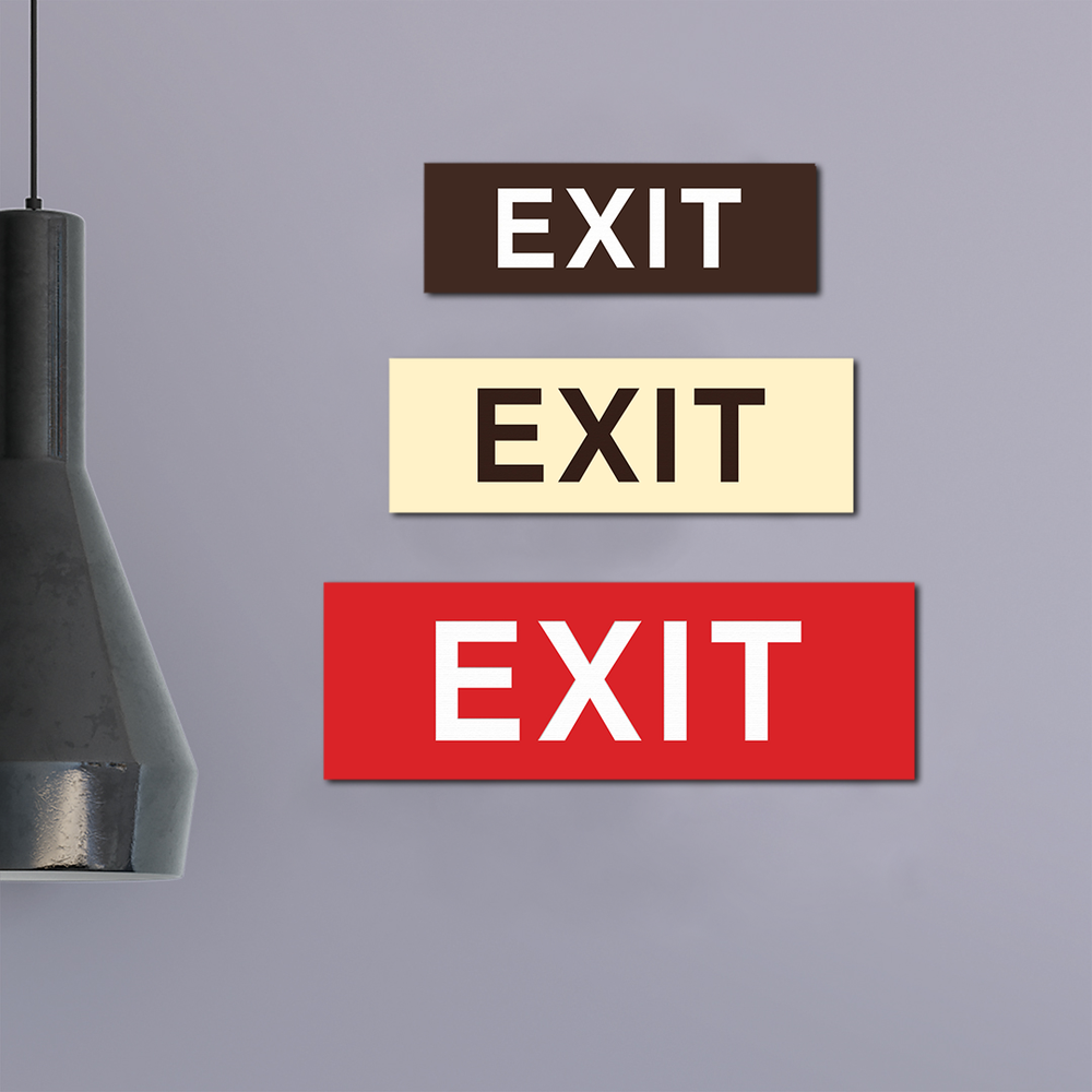 Basic EXIT Door / Wall Sign - Black / Gold - Medium