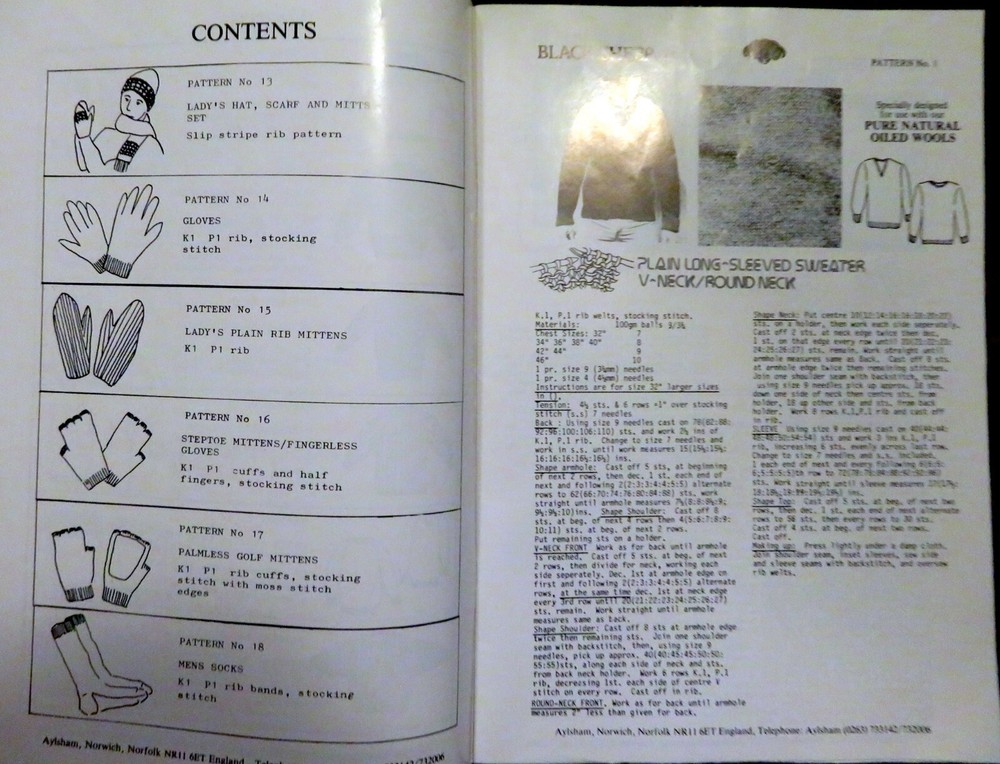 BLACK SHEEP PATTERN BOOK #2 For Hand Knitters - (UK) - First Edition 1986