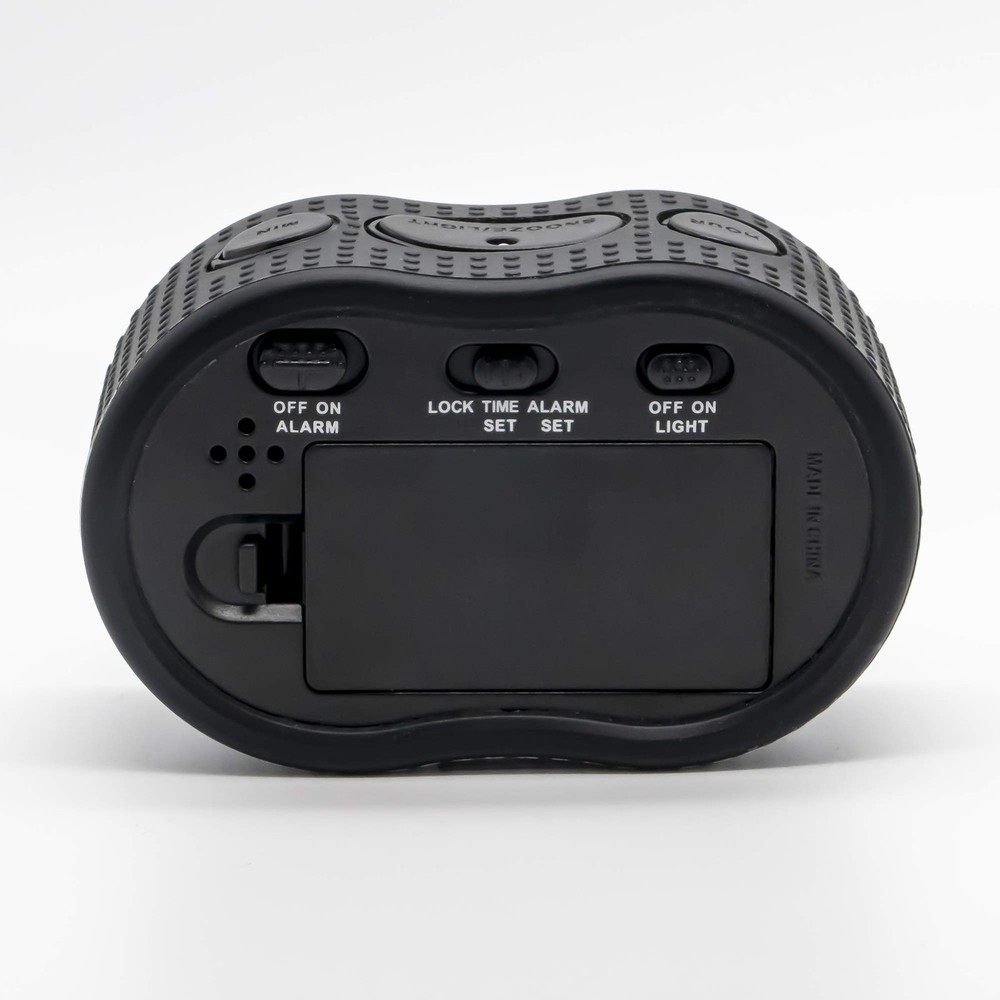 Timelink Smartlight Rubber Alarm Clock with Automatic Night Small, Black