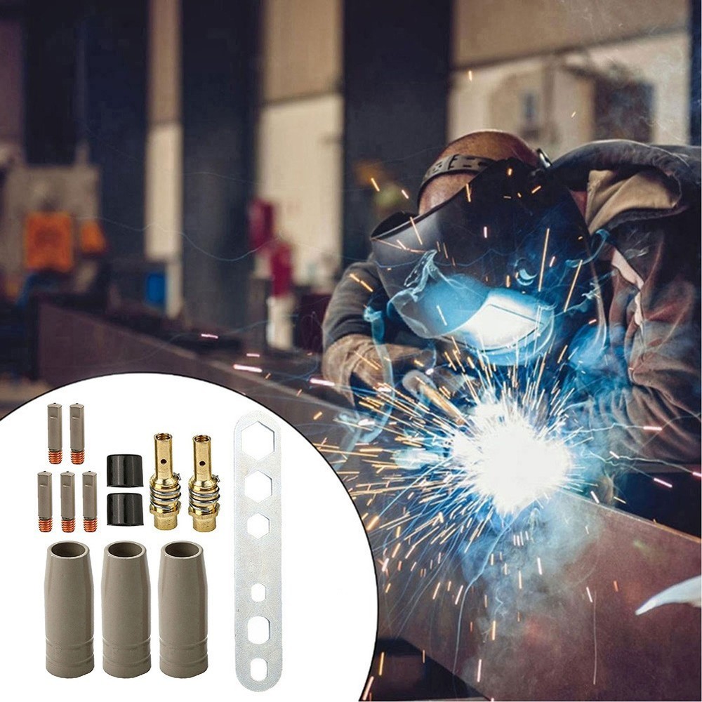 13PCS Welding Nozzle Coating Kit Includes Tips Holders Insulators Wrench