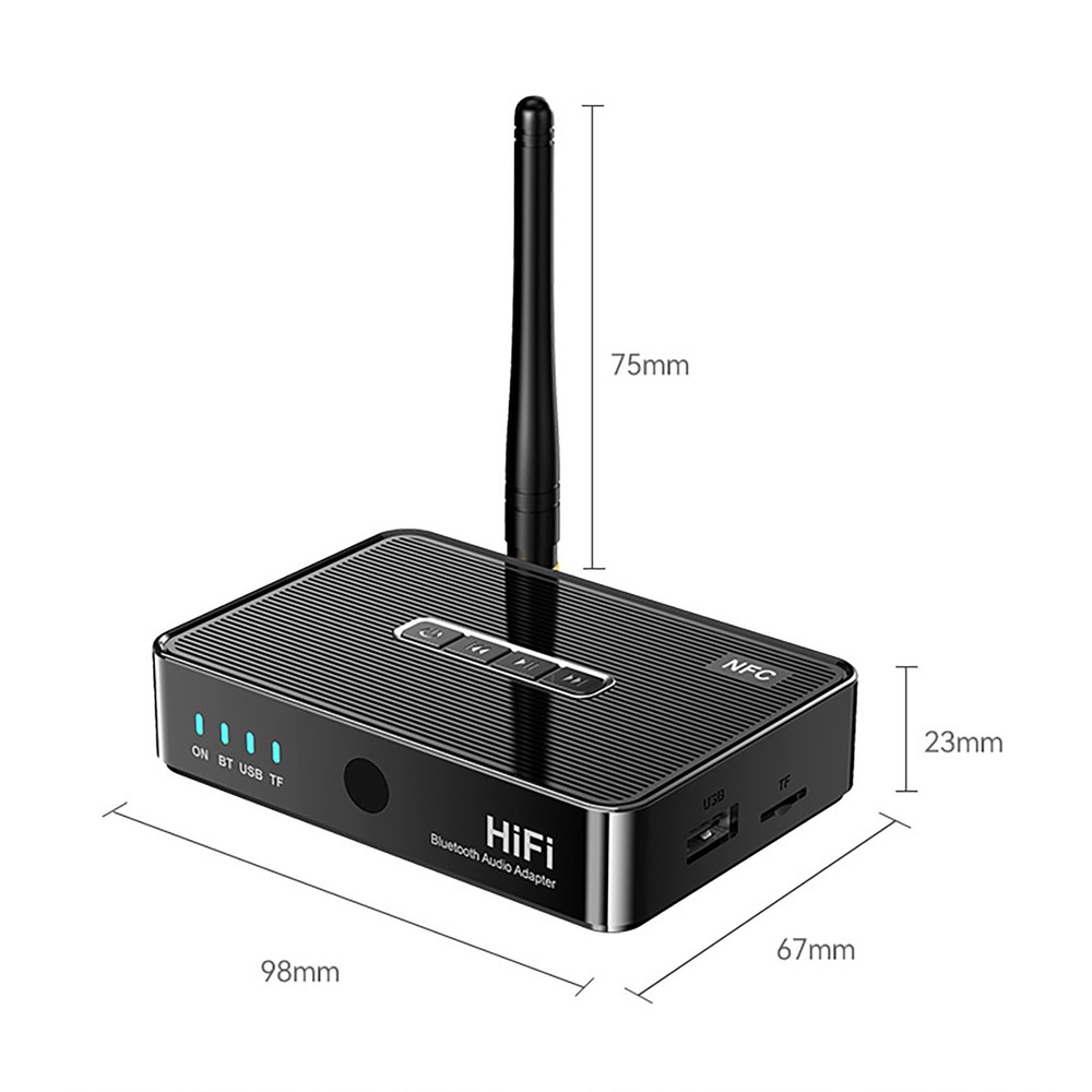 3in1 Bluetooth 5.1 Receiver Wireless NFC to RCA Stereo Audio Amplifier Adapter E