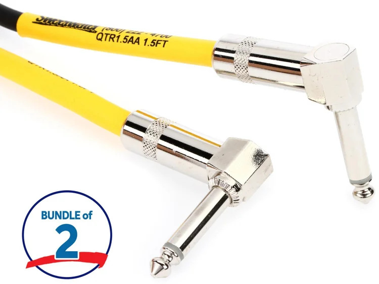 Pro Co EGLL-1.5 Excellines Right Angle to Right Angle Patch Cable (2-Pack) - 1.5