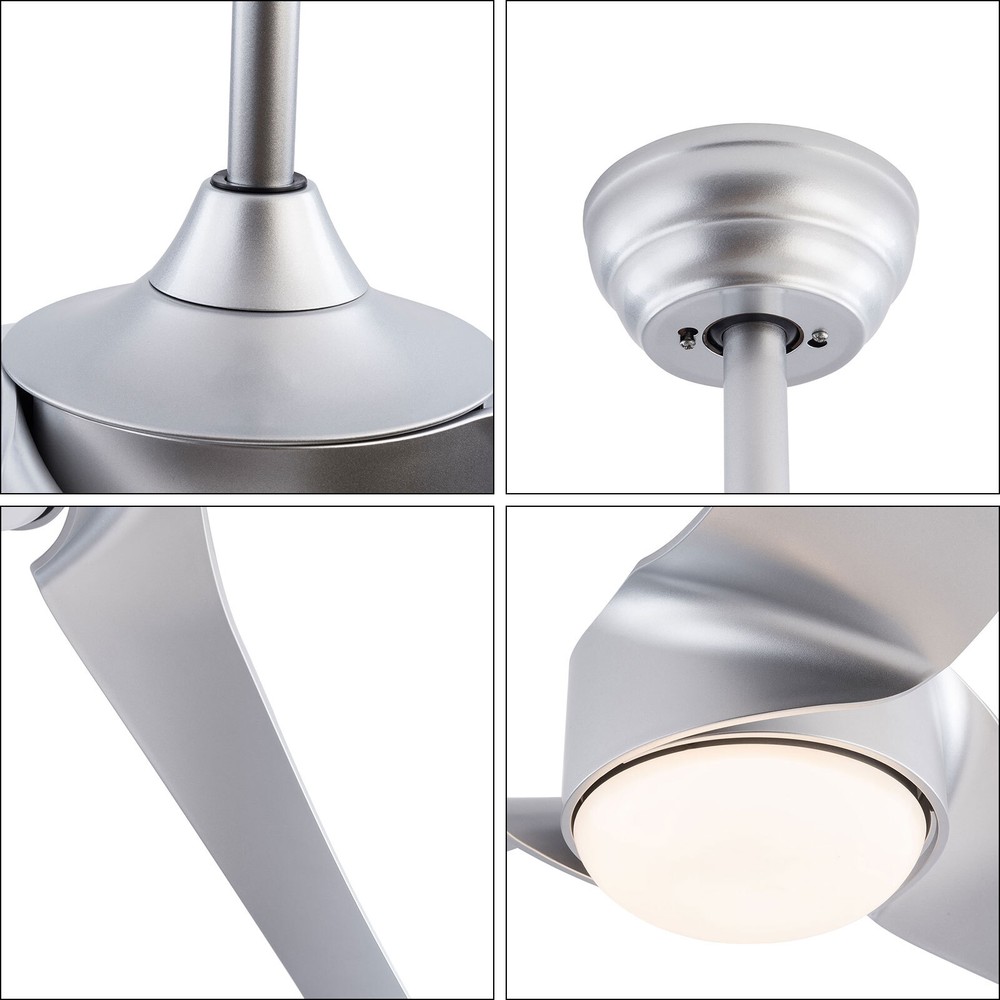 52 Inch Modern Ceiling Fan Light Silver Ceiling Fan Light With Remote Control