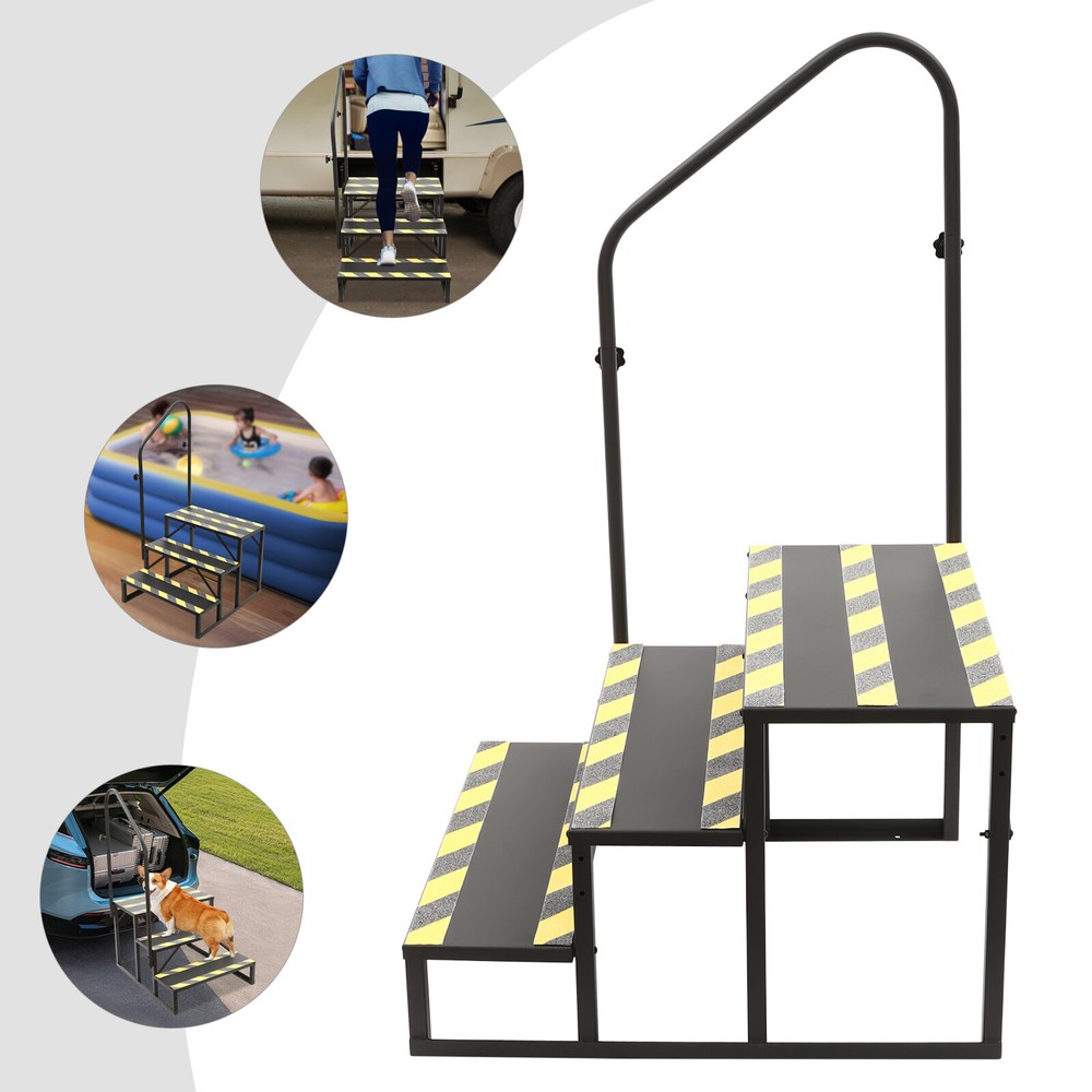 3-Step Portable Swimming Pool Ladder with Handrails for Secure Access